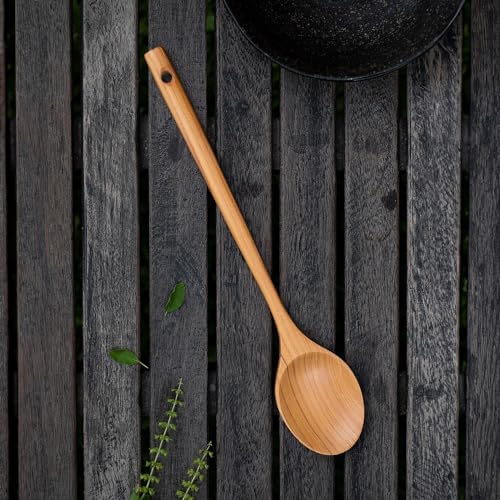 FAAY 12 Inches Teak Flat Spoon, Wooden Spoons