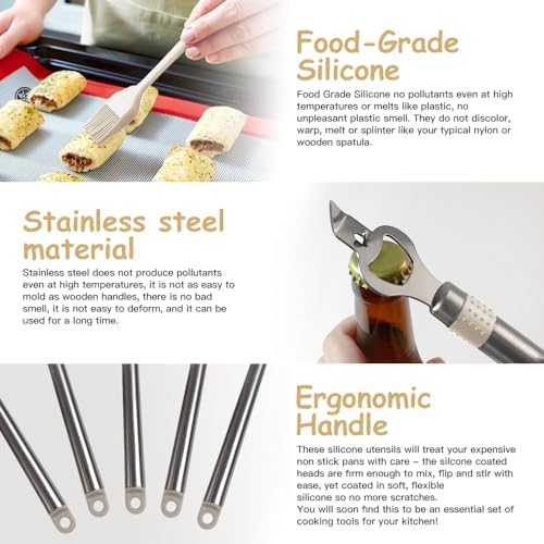 Kitchen Utensil Set-Silicone Cooking Utensils-33 Kitchen Gadgets & Spoons