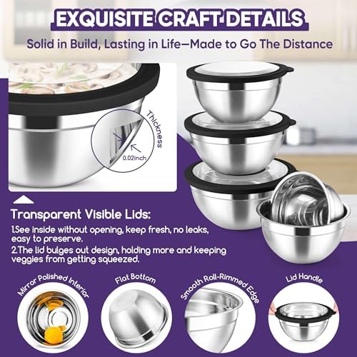 Herogo 5-Piece Mixing Bowls