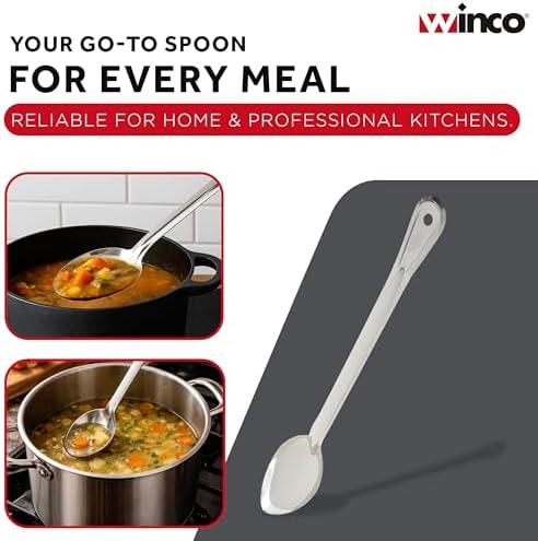 Winco 15" Stainless Steel Basting Solid Spoon