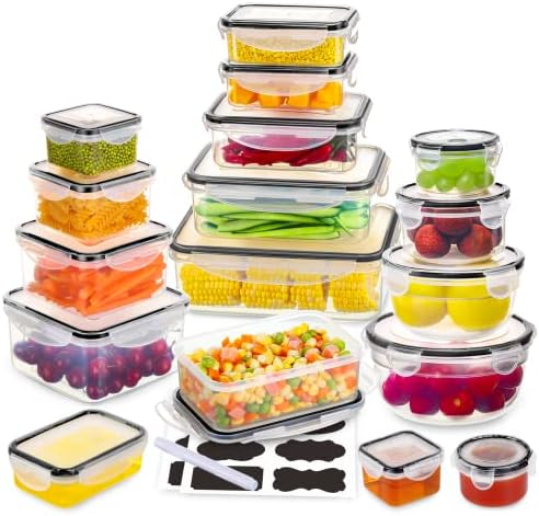 34 PCS Food Storage Containers Set
