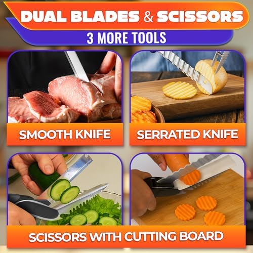 7-in-1 Cutting Board Scissors, Slice and Serve on the Spot