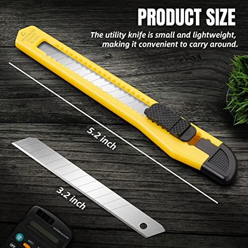 42 Pack Box Cutter Retractable, 9mm Razor Knife, Utility Knife