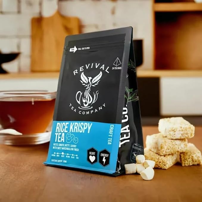 Revival Tea Company Rice Krispy Tea - Green Tea Blend with Toasted Rice and Marshmallow Flavor - Loose Leaf 6 Ounces
