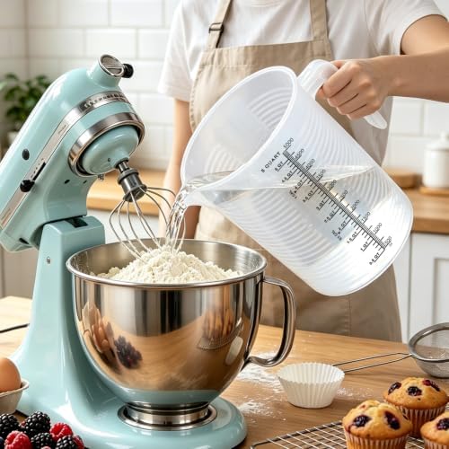 5000 ml Measuring Cup with Easy-Read Guide Stripes, 1 Gallon Plastic Pitcher