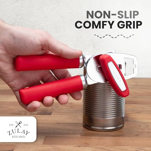 Zulay Kitchen Manual Can Opener Heavy Duty Patented Stainless Steel