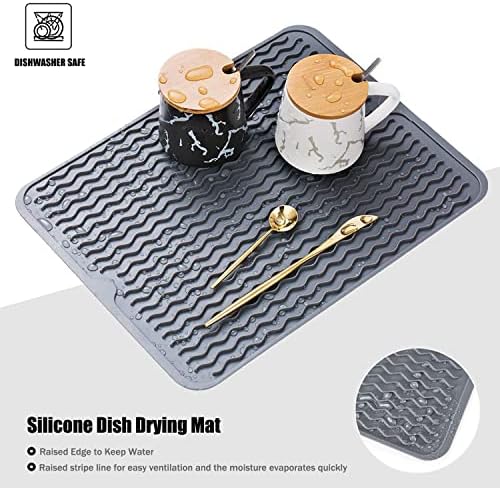 Silicone Dish Drying Mat, Non-Slip Easy Clean Sink Mat