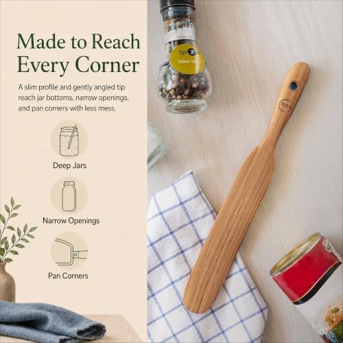 FAAY Teak Wooden Skinny Spurtle Spatula