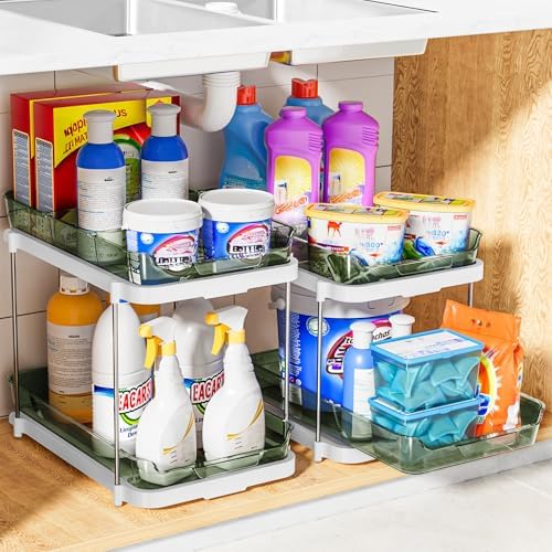 Delamu 2-Tier Multi-Purpose Bathroom Under Sink Organizers and Storage