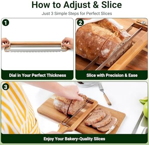 Adjustable Bread Slicer – Serrated Stainless Steel Blade