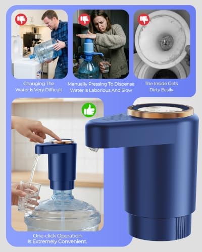 Water Jug Pump for 5 Gallon Bottle – Portable Electric USB-C Charging Dispenser