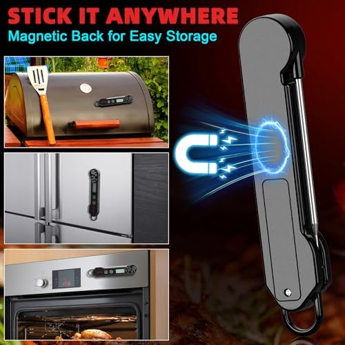 Professional Digital Meat Thermometer Instant Read Waterproof – Folding Probe