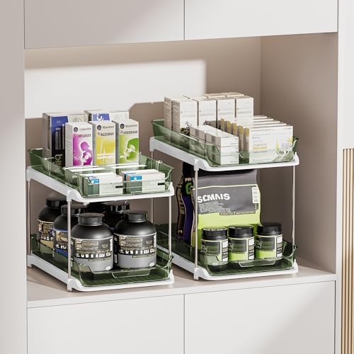 Delamu 2-Tier Multi-Purpose Bathroom Under Sink Organizers and Storage