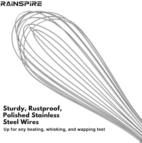 Rainspire Wire Whisk Stainless Steel, Balloon Whisks