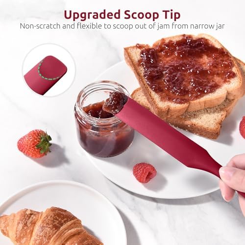 U-Taste Silicone Jar Spatula for Sourdough Starter: Long Skinny Food-Grade Jam
