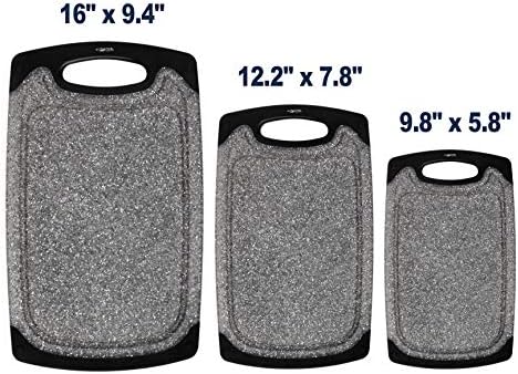 Famiry Reversible Cutting Board Set of 3, Plastic Chopping Board