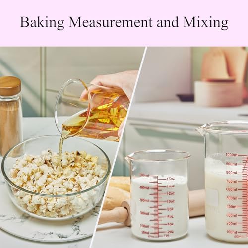 High Borosilicate Glass Measuring Cup-V-Shaped Spout, 500ml Glass Measuring