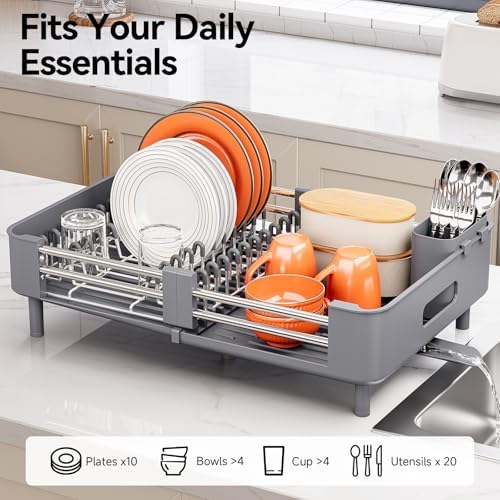 Urackify Extendable Stainless Dish Drying Rack