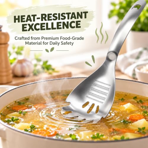 5-in-1 430 Stainless Steel Cooking Spoon, Egg Yolk Separator