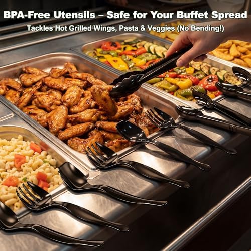 36-Piece Disposable Plastic Serving Utensils Set, 9 Inch