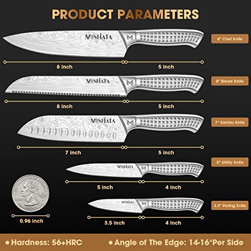 MOSFiATA 7 Piece Kitchen Knife Set, Ultra Sharp Knife Set