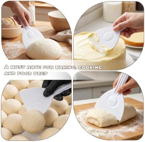2PCS Plastic Handle Pizza Dough Scrapers, Baking Food Scrappers