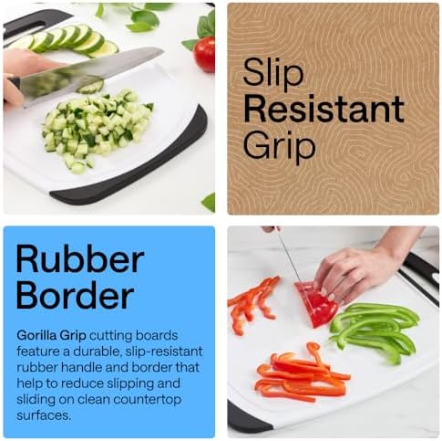 GORILLA GRIP BPA-Free Reversible Kitchen Cutting Board
