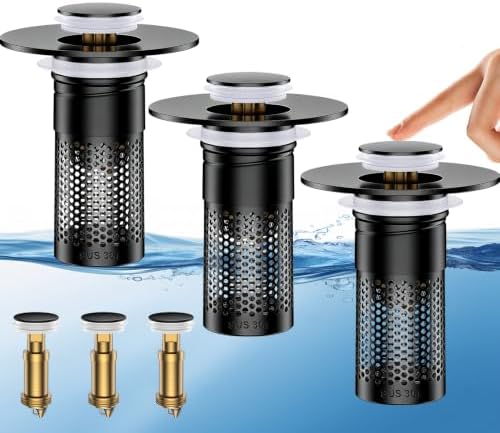 Bathroom Sink Drain Strainer, Universal Pop-Up Sink Stopper Hair Catcher