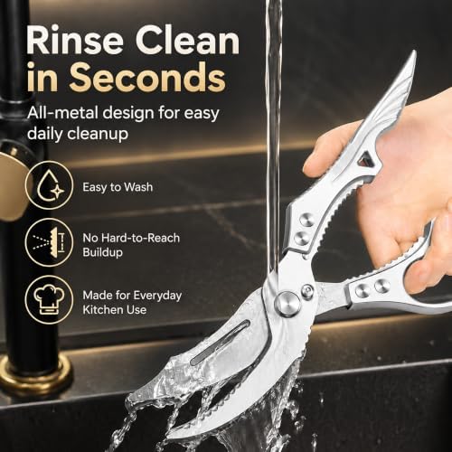 Heavy Duty Poultry Shears, Kitchen Scissors, Spring-Loaded, 10.6 Inch