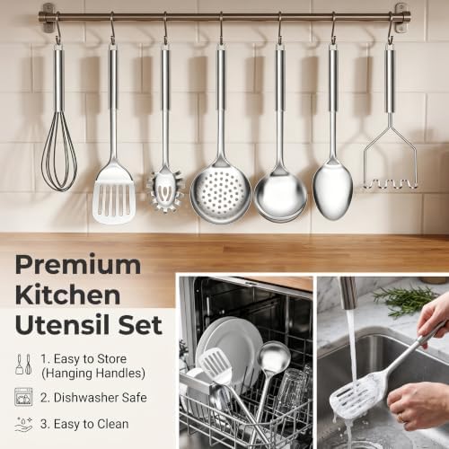 Leonyo 8 Pcs Stainless Steel Kitchen Cooking Utensils Set