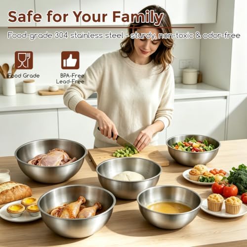 Gronivex Stainless Steel Mixing Bowls Set