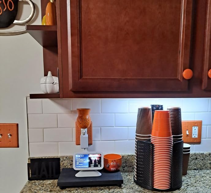 Coffee Cup Dispenser, Disposable Paper Cup and Lid Holder 360° Rotatable
