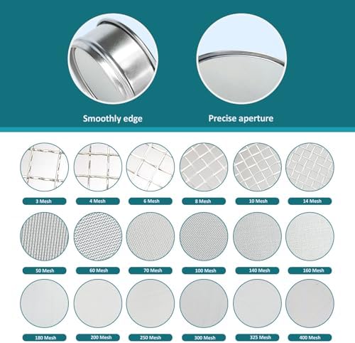 4" 304 Stainless Steel Lab Sieve, 2400 Mesh Screen Sifter