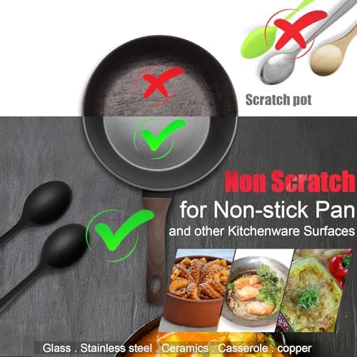 Patelai 4 Pcs Small Silicone Spoons