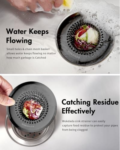 Kitchen Sink Drain Strainer, Patented Reversible Chain Mesh Basket