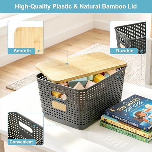 Bagnizer 2 Pack Tall Plastic Storage Bins