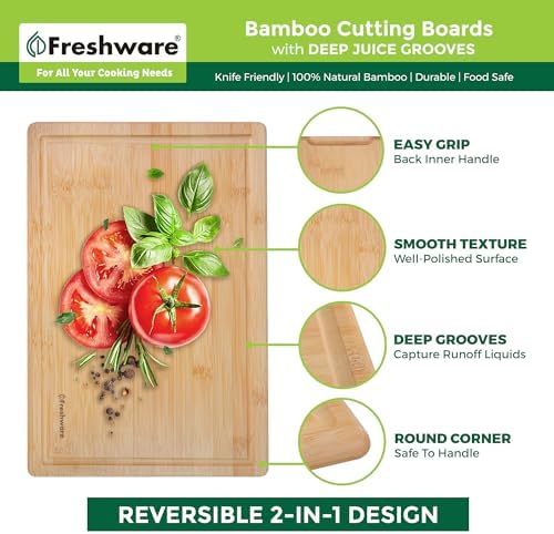 Freshware 20 Inch 2XL Bamboo Cutting Boards