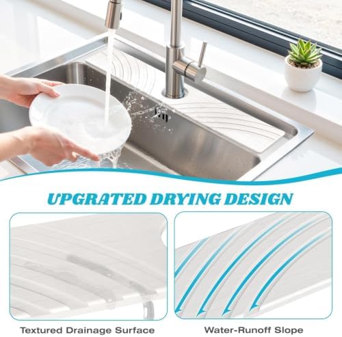 SpaceHacks Stone Faucet Mat for Kitchen Sink 23.7x4 in