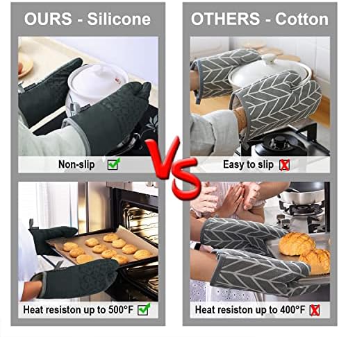 KEGOUU Oven Mitts and Pot Holders 6pcs Set, Kitchen Oven Glove High Heat