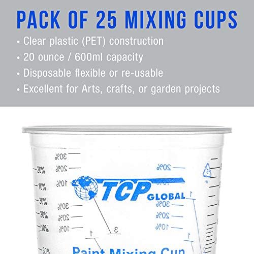 TCP Global 20 oz. Graduated Plastic Mixing Cups