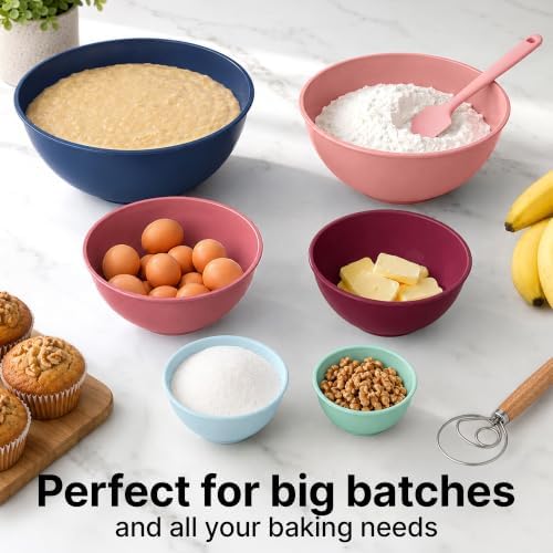 Zulay Kitchen 12 Piece Plastic Mixing Bowls