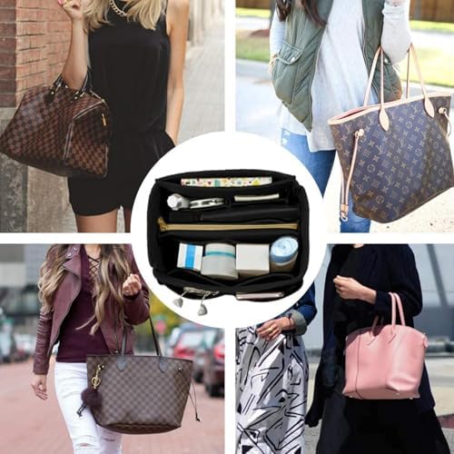 OMYSTYLE Purse Organizer Insert, Felt Tote Bag Organizer Insert