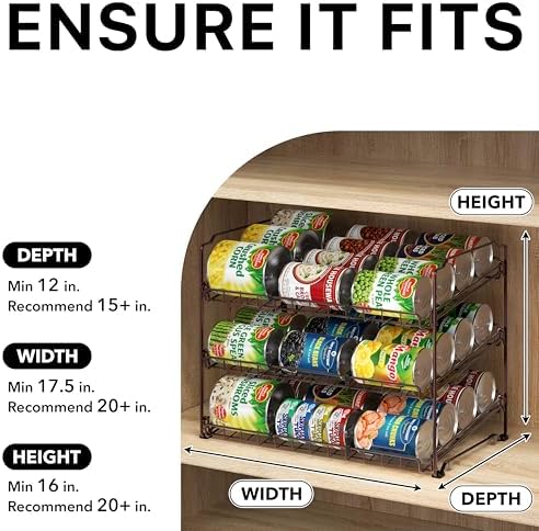 Simple Houseware 3-Tier Stackable Can Organizer Rack Hold 36 Cans