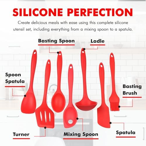 Chef Craft 42077 7 Piece Silicone Kitchen Tool and Utensil Set