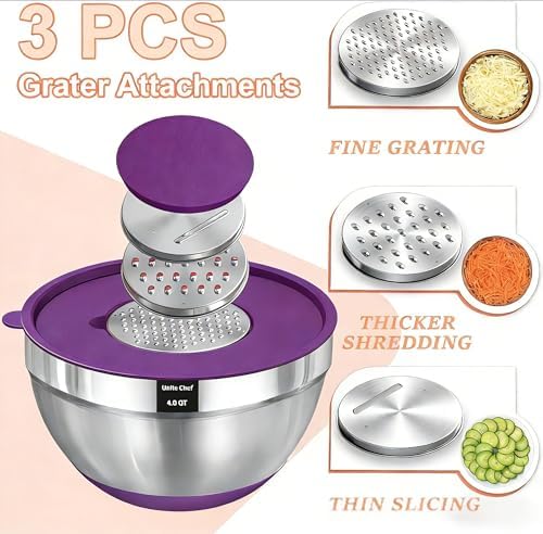 Umite Chef Thickened Heavy-Duty 26pcs Stainless Steel Bowl, Mixing Bowl Set