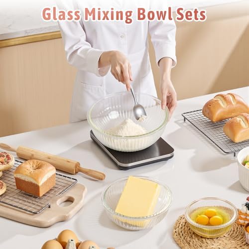 Glass Mixing Bowls with Lids Sets