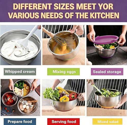 Umite Chef Thickened Heavy-Duty 26pcs Stainless Steel Bowl, Mixing Bowl Set