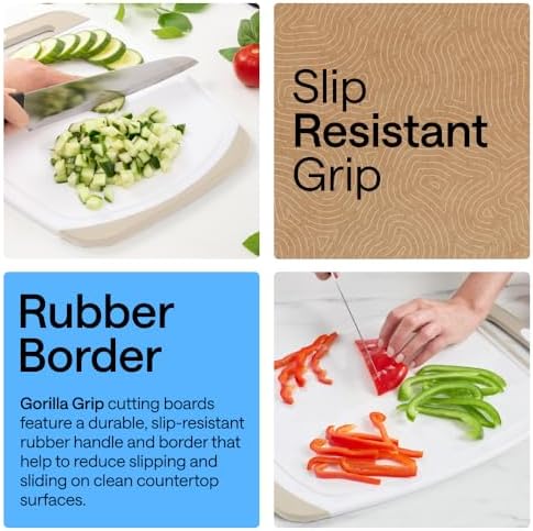 GORILLA GRIP BPA-Free Reversible Kitchen Cutting Board