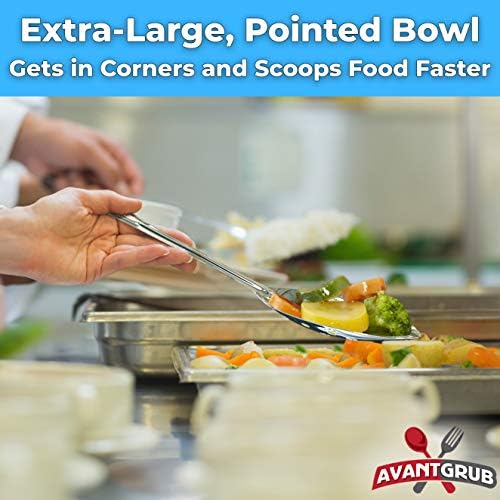 Super Strong, Ergonomic 11 in Serving Spoon 3 Pk. Big, Slotted Stainless Steel