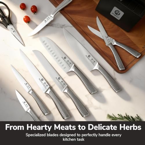 imarku 14-Piece Japanese Gyutou Stainless Steel Knife Set